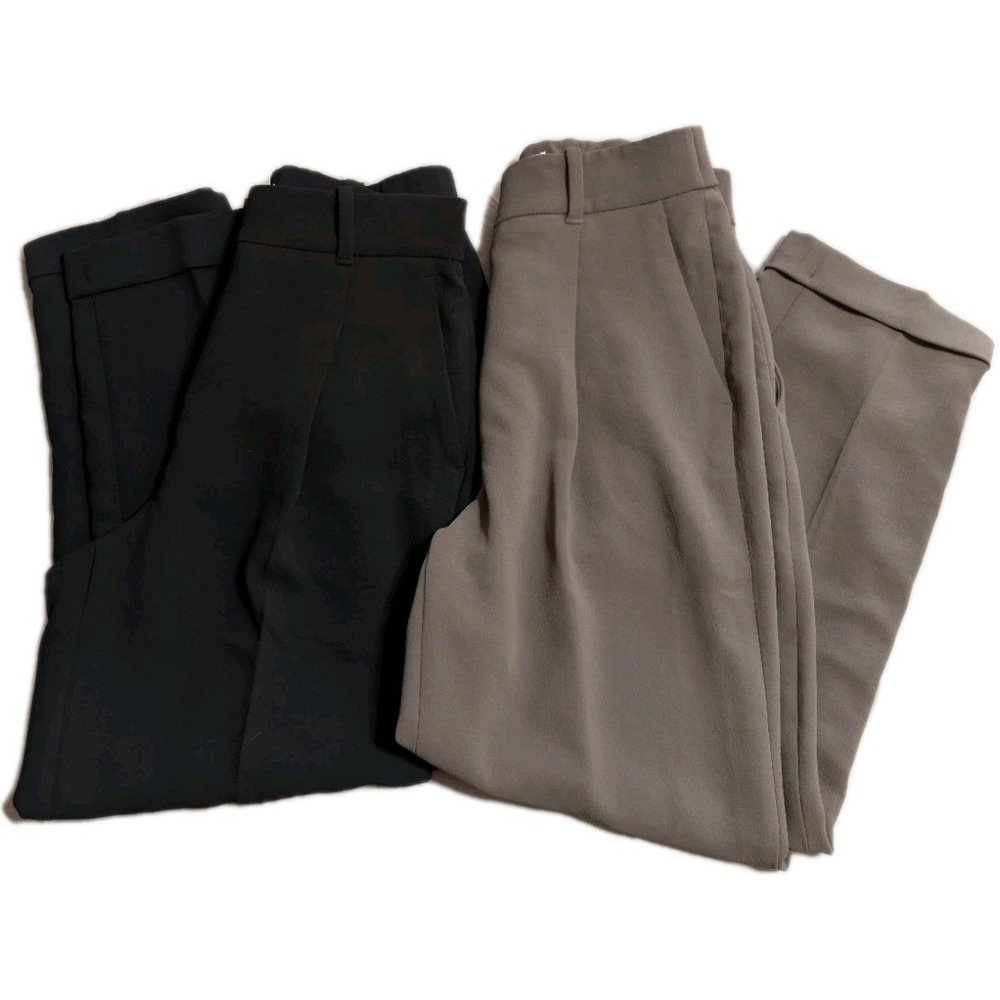 Wilfred Aritzia Dashwood Pants Lot 2 Womens Size 4‎ Black Gray Trouser Bundle